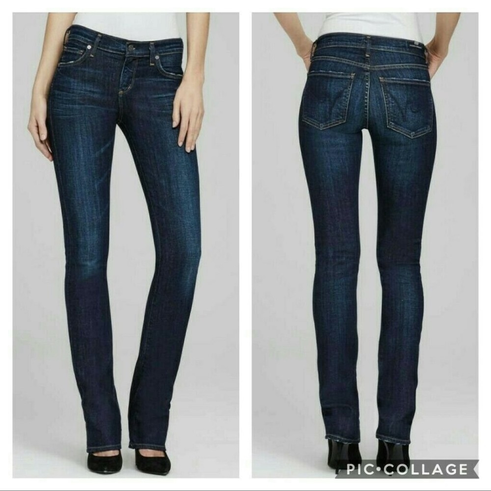 Citizens of Humanity Elson Med Rise Straight Leg Jeans /Dark Indigo Wash